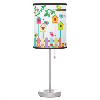 Childrens Birds Birdhouse Scenery Table Lamp