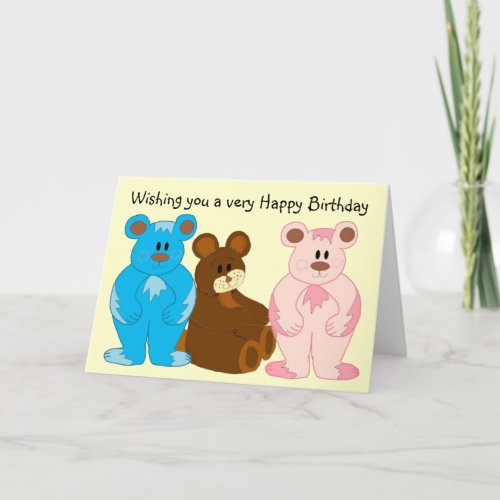 Childrens Birthday Bears Card