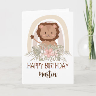 Children's Birthday Card, Jungle Lion Card