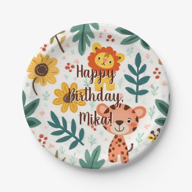 children's birthday decor paper plates (Front)