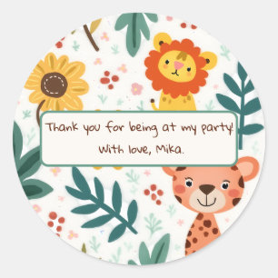 Children's Birthday in Jungle Style Classic Round Sticker