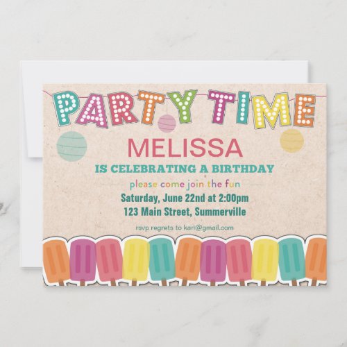 Childrens Birthday Invitation _ Party Time