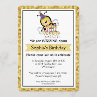 Children's Birthday Party Little Bumble Bee d4 Invitation