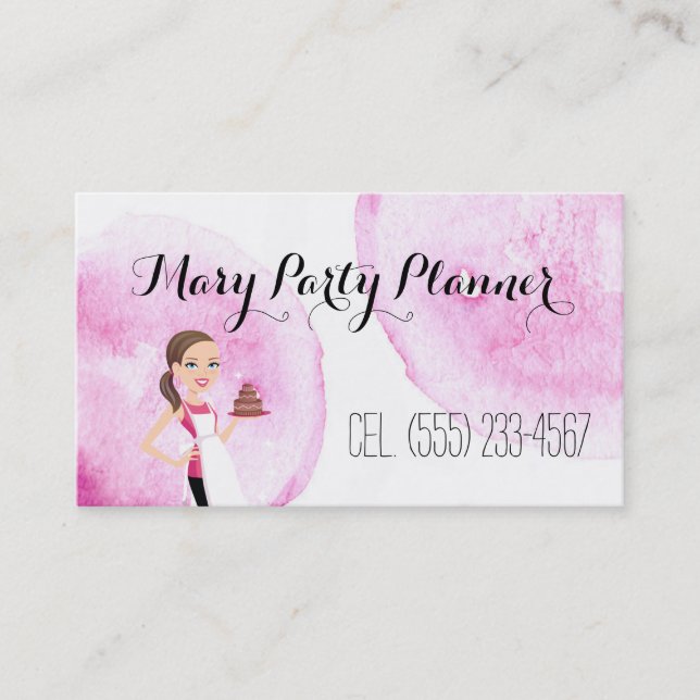 Children's Birthday Party Planner Biz Card (Front)