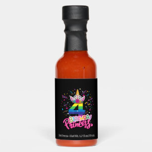 Children's Birthday Party Princess Unicorn 4th Bir Hot Sauces