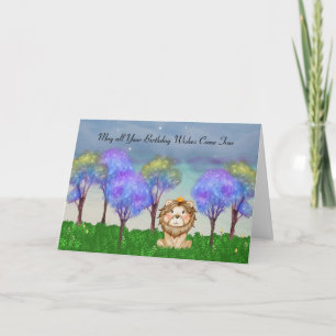 Children's Birthday with a Lyon & Magical Trees Card