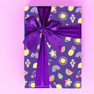 Children's Birthday Wrapping Paper, Summer Fun Wrapping Paper Sheets