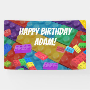 Children's blocks birthday party  banner
