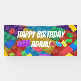 Children's blocks birthday party banner