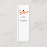 Children's Book Author Writer Fox Crow Bookmark Mini Business Card