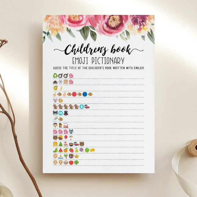 Children's Book Emoji Pictionary Game Card (Creator Uploaded)