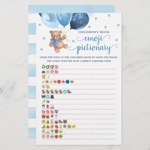 Childrens Book Emoji Pictionary Game Teddy Bear 