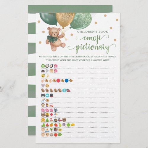 Childrens Book Emoji Pictionary Game Teddy Bear 