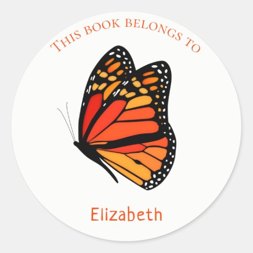 childrens book stickers with Monarch Butterfly