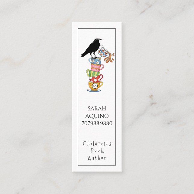 Childrens Book Writer Author Bookmark Mini Business Card (Front)
