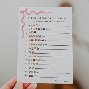 Children's Books Emoji Pictionary Shower Game Invitation