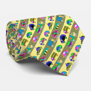 Children's bright colorful cars for boys neck tie