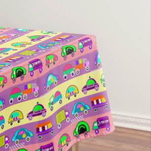 Children's bright colorful cars for boys tablecloth