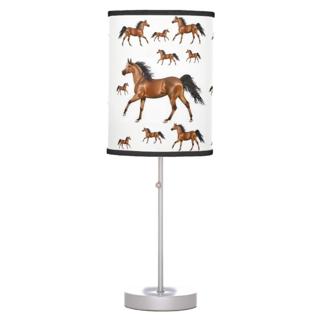 childrens brown horses decorative lamp shade (Front)