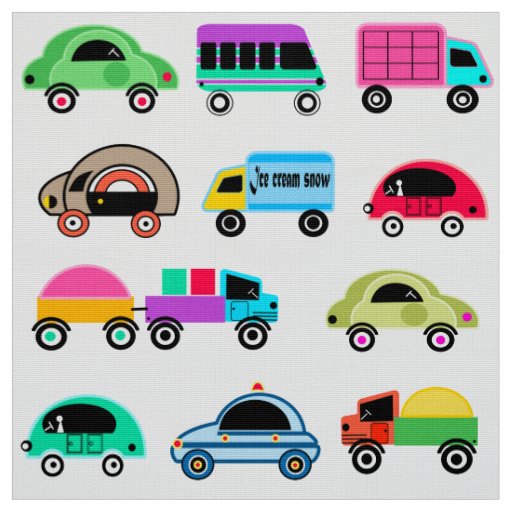 Children's cars fabric