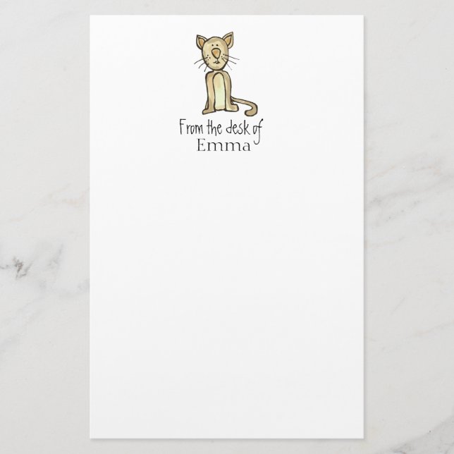 Children's Cat Stationary personalized Stationery (Front)