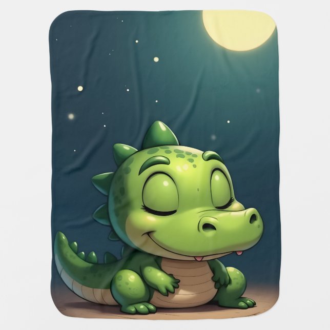 children's ceiling "Moonlight Croc" Baby Blanket (Front)