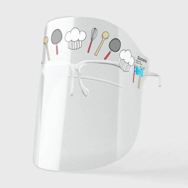 Children's Chef Cooking Tools Print Face Shield (Front Left)