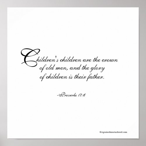 Childrens children Fathers Day Bible Quote Poster