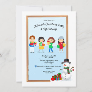 Children's Christmas Gift Exchange Party Invitation