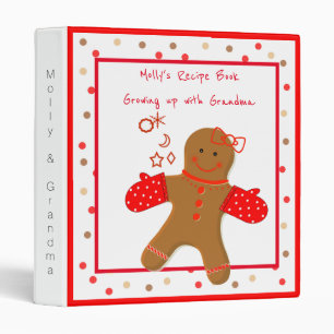 Children's Christmas Gingerbread Recipe Organizer 3 Ring Binder