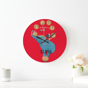Children's Circus Theme Nursery Large Clock