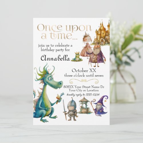 Childrens Classic Fairy Tale Illustrations Invitation
