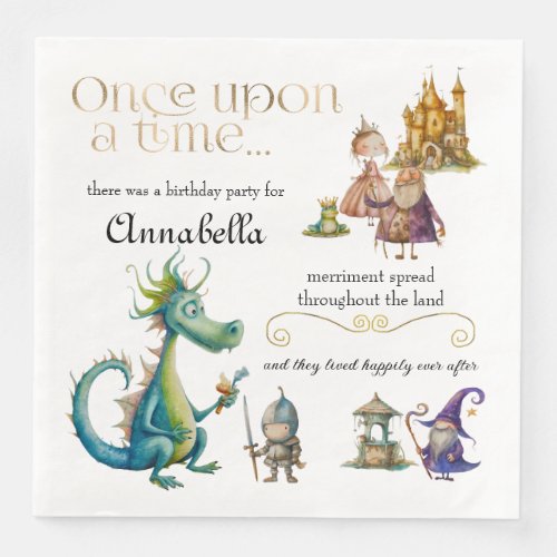 Childrens Classic Fairy Tale Illustrations Paper Dinner Napkins