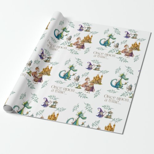 Childrens Classic Fairy Tale Illustrations Wrapping Paper