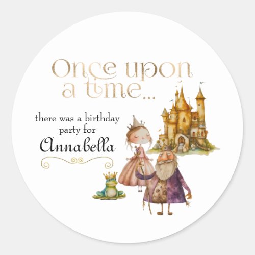 Childrens Classic Fairy Tale Princess and Frog Classic Round Sticker