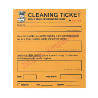 Children's Cleaning Ticket Notepad