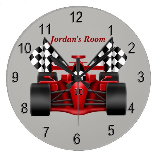 Children's Clock Race Car Checkered Flag | Zazzle.com