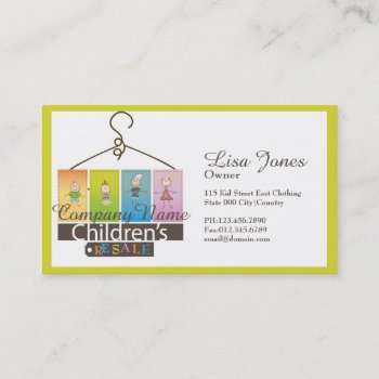Children's Clothing Store Business Cards by chandraws at Zazzle
