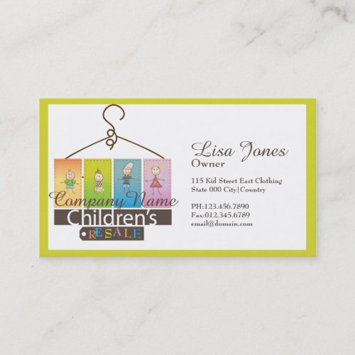 childrens clothing store business cards