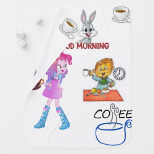 Children's Coffee tea fleece white blanket