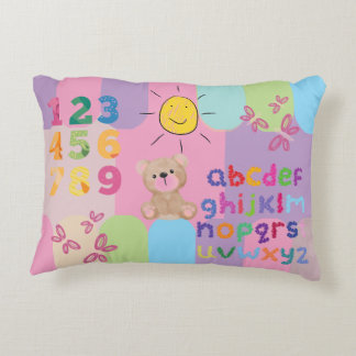 Childrens Colorful Alphabet Number Accent Pillow