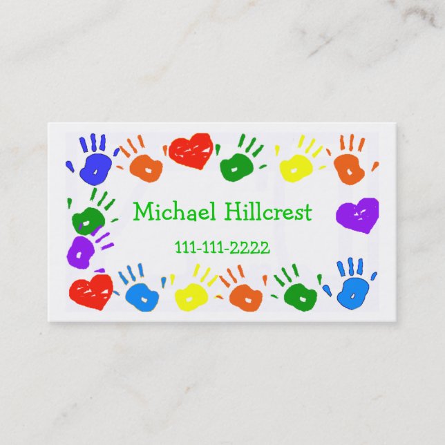Children's Colorful Calling Card (Front)