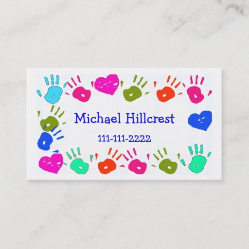 Customizable Children's Colorful Calling Card Business Card