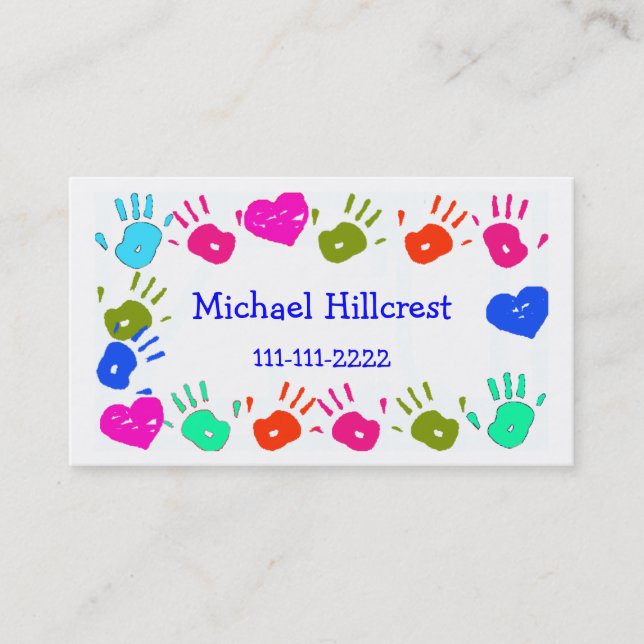 Children's Colorful Calling Card (Front)