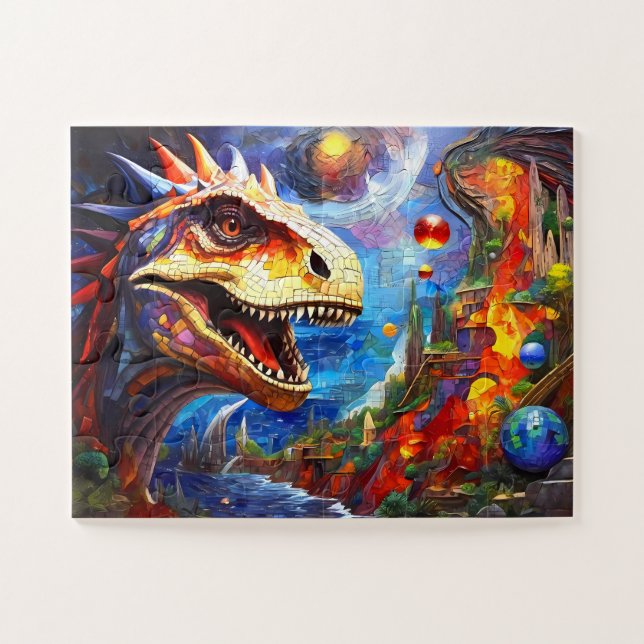 Childrens Colorful Dinosaur Jigsaw Puzzle (Horizontal)