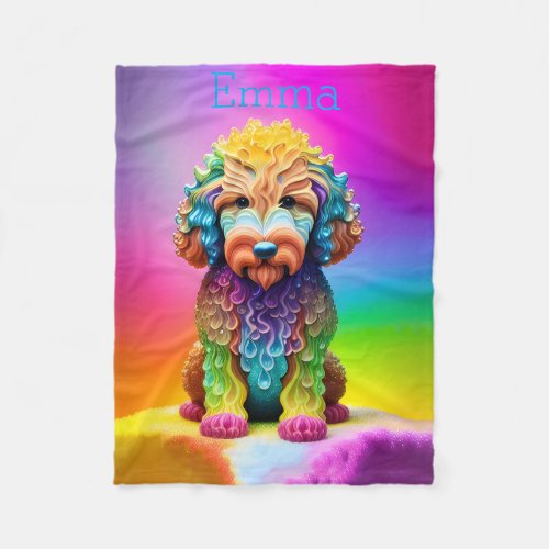 Childrens Colorful Goldendoodle Blanket