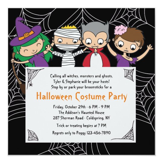 Children's Costume Halloween Party Invitation | Zazzle.com