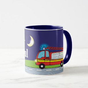 children's cup fire department night personalize