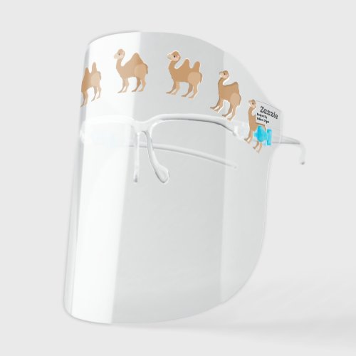 Childrens Cute Camels One Hump Two Cartoon Animal Kids Face Shield