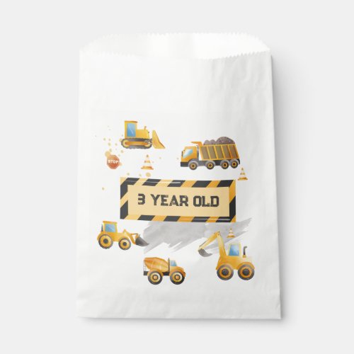 Childrens Cute Construction Birthday  Favor Bag